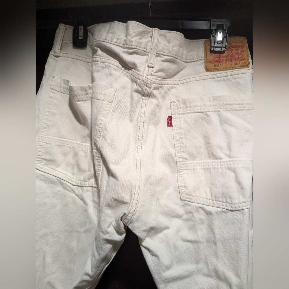 Levi's Men's 502 White Jeans W:36 L:29 - Picture 4 of 4